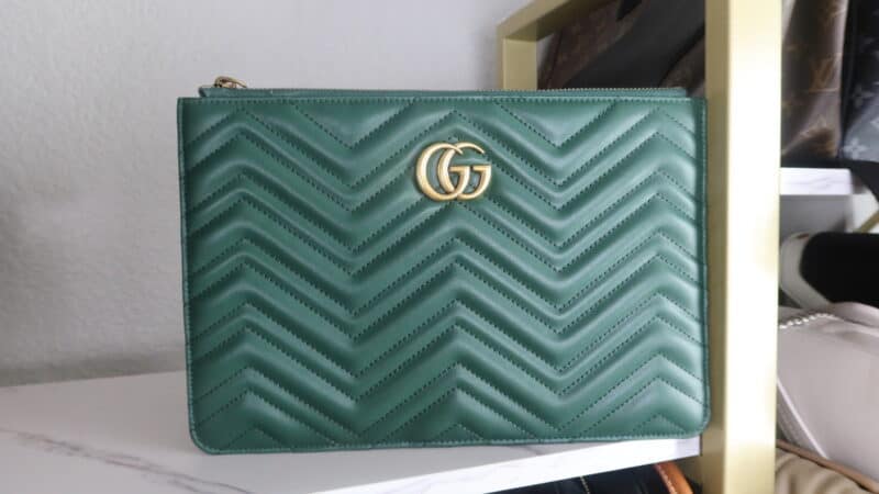 GUCCI GG MARMONT LEATHER POUCH
