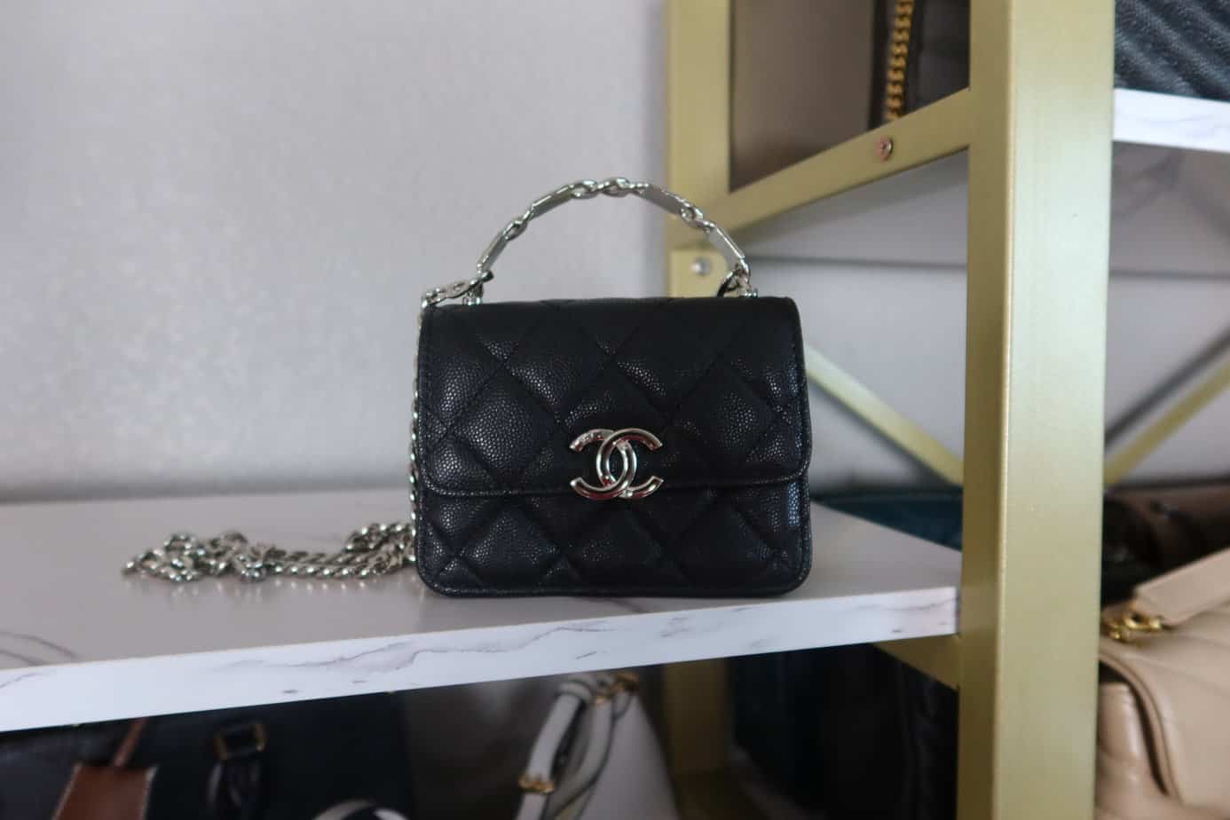 1:1 CHANEL COCO TOP HANDLE CAVIAR QUILTED BAG